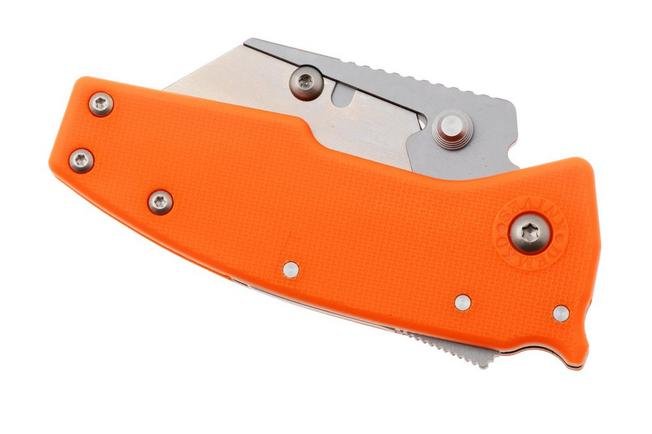 Afbeelding voor Demko Razor-Shark, RAZOR-SHARK-ORANGE, Satin Stainless Steel, Orange GRN utility zakmes