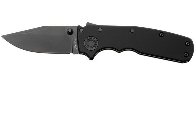 Afbeelding voor Demko Knives Shark-Cub Shark-Lock SC-20CV-DLC-BLK-CP, Black DLC CPM 20CV Clip Point, Stealth Black Aluminium zakmes