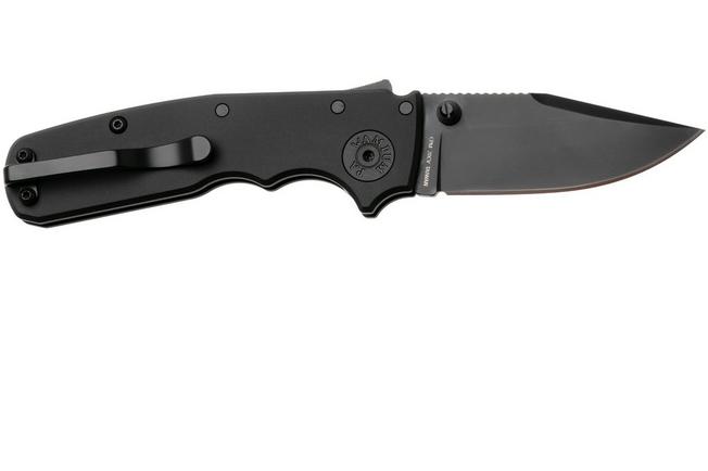 Afbeelding voor Demko Knives Shark-Cub Shark-Lock SC-20CV-DLC-BLK-CP, Black DLC CPM 20CV Clip Point, Stealth Black Aluminium zakmes