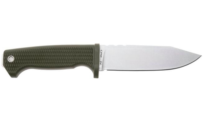 Afbeelding voor Demko Knives American Made FreeReign, Stonewashed CPM 3V Clip Point, USA-FR-3V-ODGRN-CLP, OD-Green Rubber outdoormes