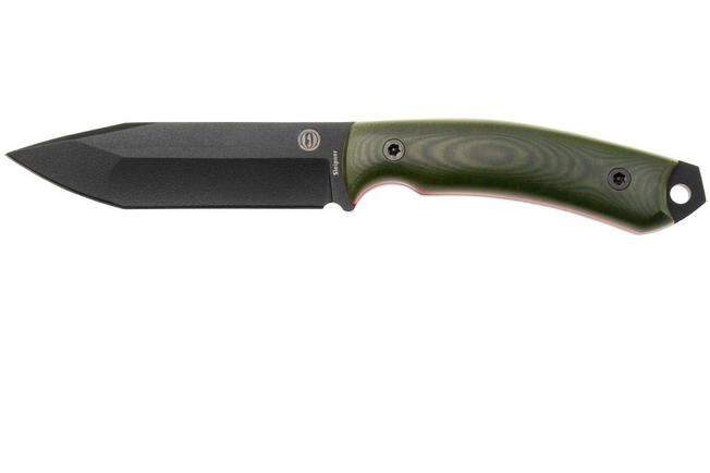 Bild für Doble O Knives Ronin 2.1 Forest Warrior R02101, Black Cerakote Sleipner, Green Micarta, Red G10 liner, Fahrtenmesser, Ovidio Calvet Design