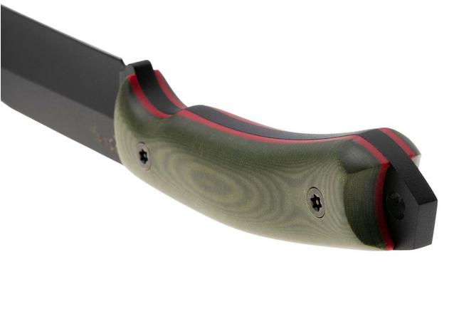 Bild für Doble O Knives Ronin 2.1 Forest Warrior R02101, Black Cerakote Sleipner, Green Micarta, Red G10 liner, Fahrtenmesser, Ovidio Calvet Design