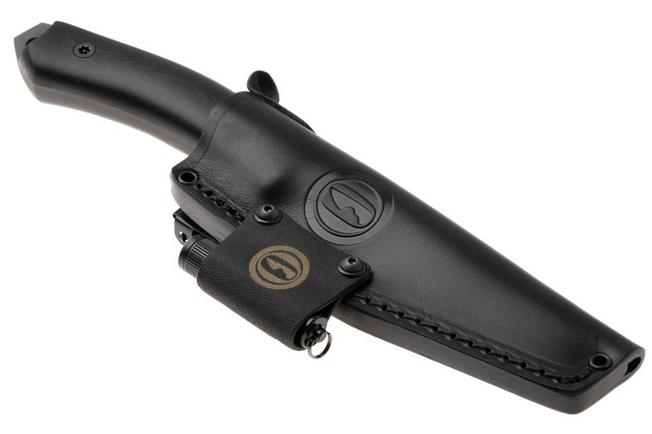 Afbeelding voor Doble O Knives Ronin 2.2, R02204, Black Ferric Perchlorate Sleipner, Black Micarta, Black G10 liner, vaststaand mes, Ovidio Calvet design