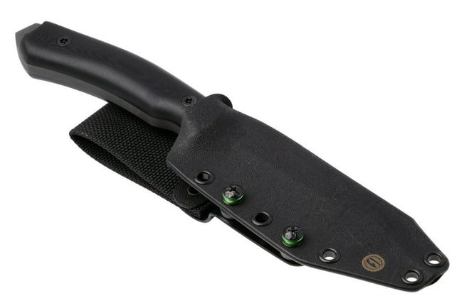 Afbeelding voor Doble O Knives Ronin 2.2, R02204, Black Ferric Perchlorate Sleipner, Black Micarta, Black G10 liner, vaststaand mes, Ovidio Calvet design