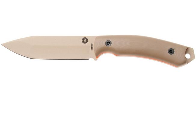 Afbeelding voor Doble O Knives Ronin 2.3, R.023/04, Sand Cerakote Sleipner, Desert G10, vaststaand mes, Ovidio Calvet design