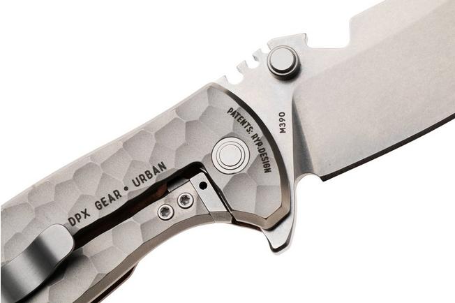 Afbeelding voor DPx HEST/F Urban DPHSF073, Stonewashed Böhler M390, Copper Hammertone Titanium, zakmes, Robert Young Pelton design