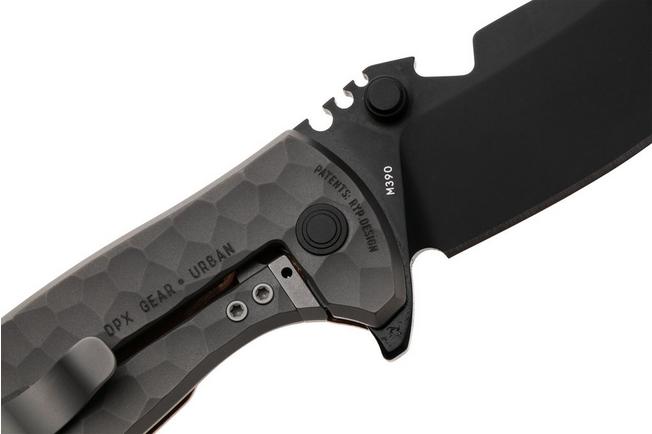 Afbeelding voor DPx HEST/F Urban DPHSF074, Black Böhler M390, Copper Hammertone Titanium, zakmes, Robert Young Pelton design