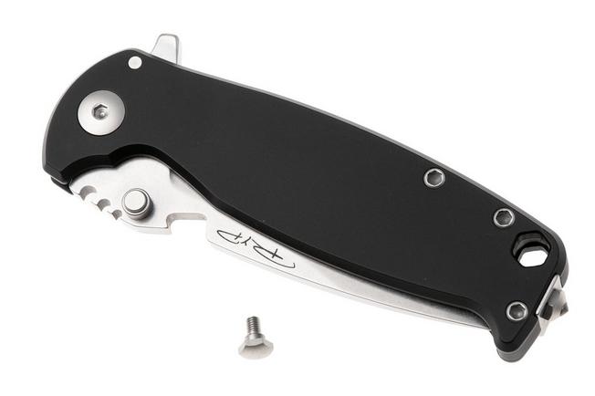 Afbeelding voor DPx HEST/F DPHSF450, Stonewashed Sleipner, Black Aluminum zakmes