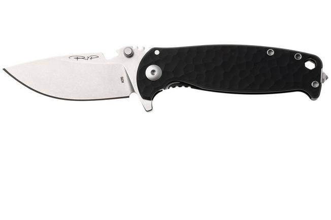 Afbeelding voor DPx HEST/F DPHSF451, Stonewashed Böhler M390, Black Sculpted Aluminum zakmes