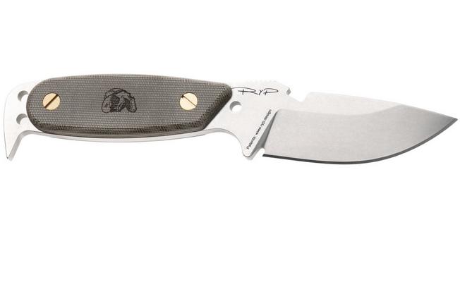 Afbeelding voor DPx HEST Original DPHSX200, Stonewashed CPM MagnaCut, Green Micarta vaststaand mes