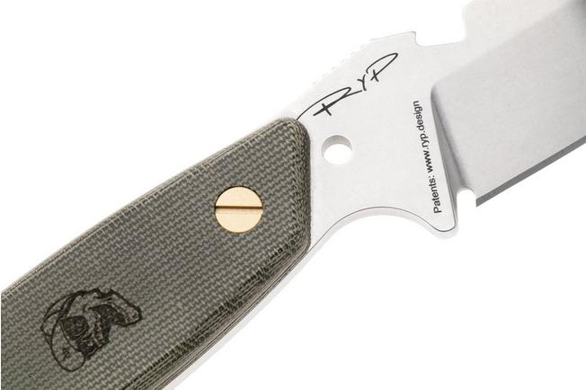 Afbeelding voor DPx HEST Original DPHSX200, Stonewashed CPM MagnaCut, Green Micarta vaststaand mes