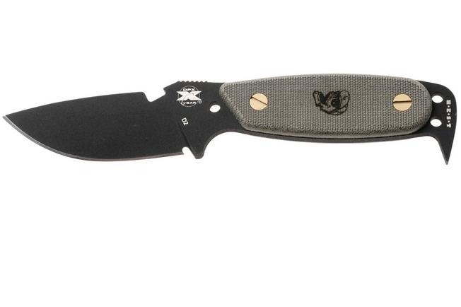 Afbeelding voor DPx HEST Original DPHSX201, Black Cerakote D2, Green Micarta vaststaand mes