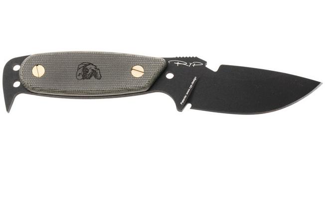 Afbeelding voor DPx HEST Original DPHSX201, Black Cerakote D2, Green Micarta vaststaand mes