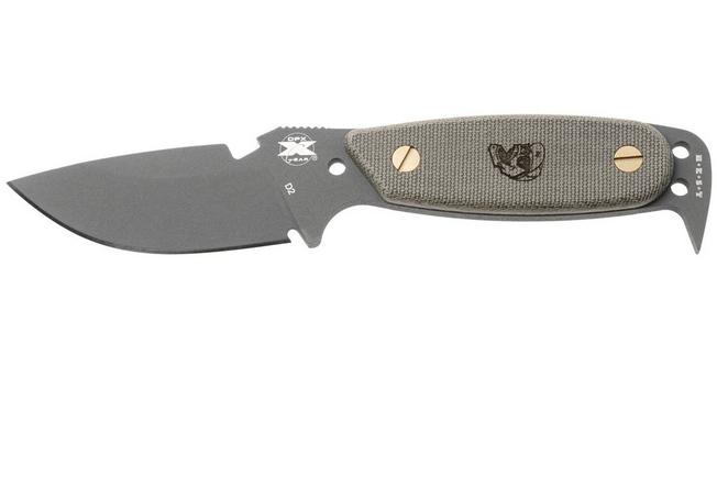 Afbeelding voor DPx HEST Original DPHSX202, Grey Cerakote D2, Green Micarta vaststaand mes
