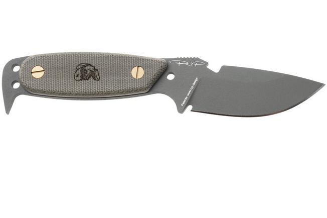 Afbeelding voor DPx HEST Original DPHSX202, Grey Cerakote D2, Green Micarta vaststaand mes
