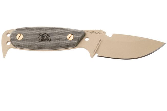 Afbeelding voor DPx HEST Original DPHSX203, Tan Cerakote D2, Green Micarta vaststaand mes