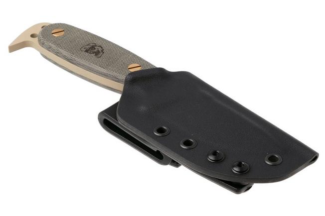 Afbeelding voor DPx HEST Original DPHSX203, Tan Cerakote D2, Green Micarta vaststaand mes