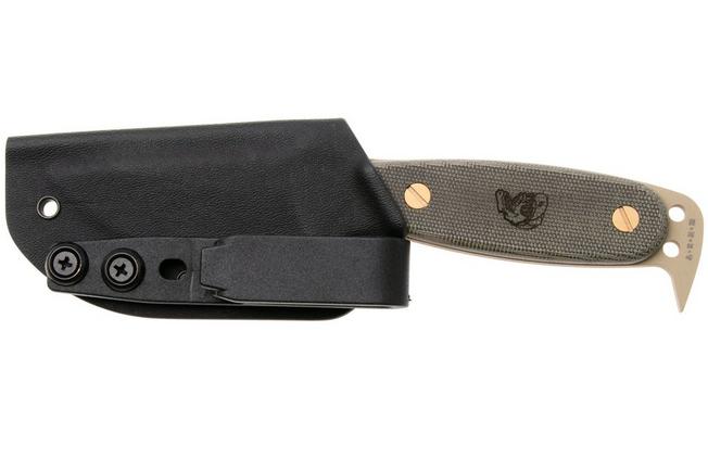 Afbeelding voor DPx HEST Original DPHSX203, Tan Cerakote D2, Green Micarta vaststaand mes