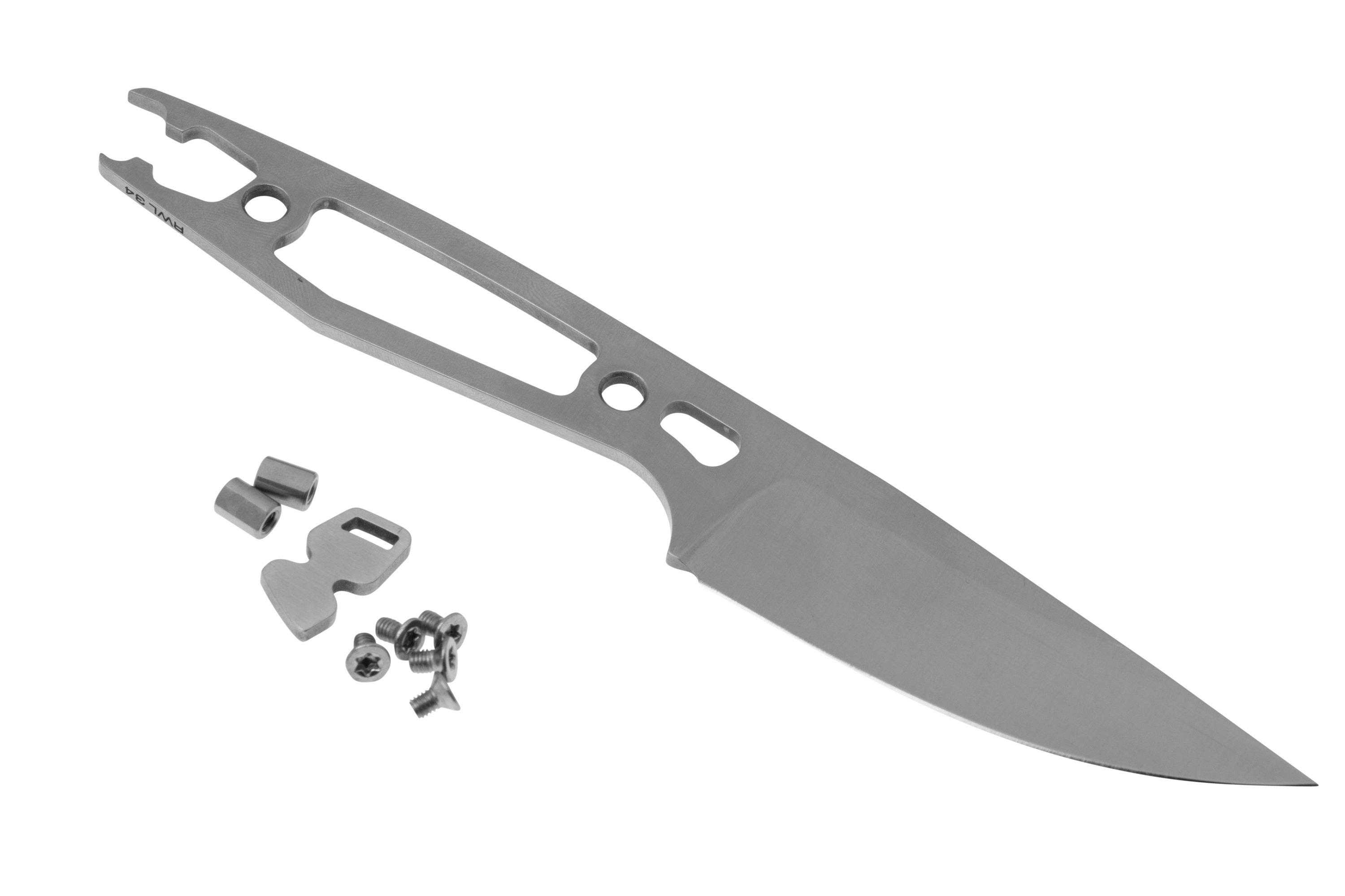 Daily Customs AK1 Drop Point Satin RWL34, fixed knife | Advantageously ...