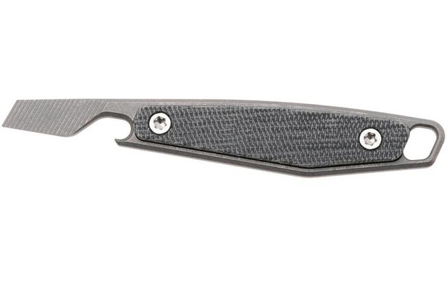 Afbeelding voor Daily Customs PrybAK P10015503, Plain Titanium, Plain Black Canvas Micarta Inlay, prybar