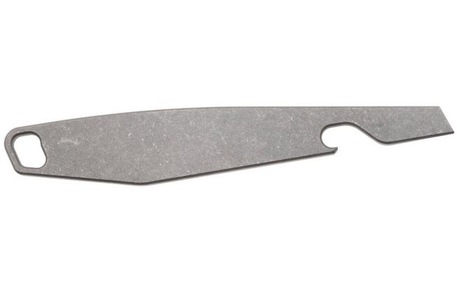 Afbeelding voor Daily Customs PrybAK P10015503, Plain Titanium, Plain Black Canvas Micarta Inlay, prybar