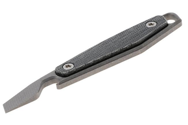 Afbeelding voor Daily Customs PrybAK P10015503, Plain Titanium, Plain Black Canvas Micarta Inlay, prybar