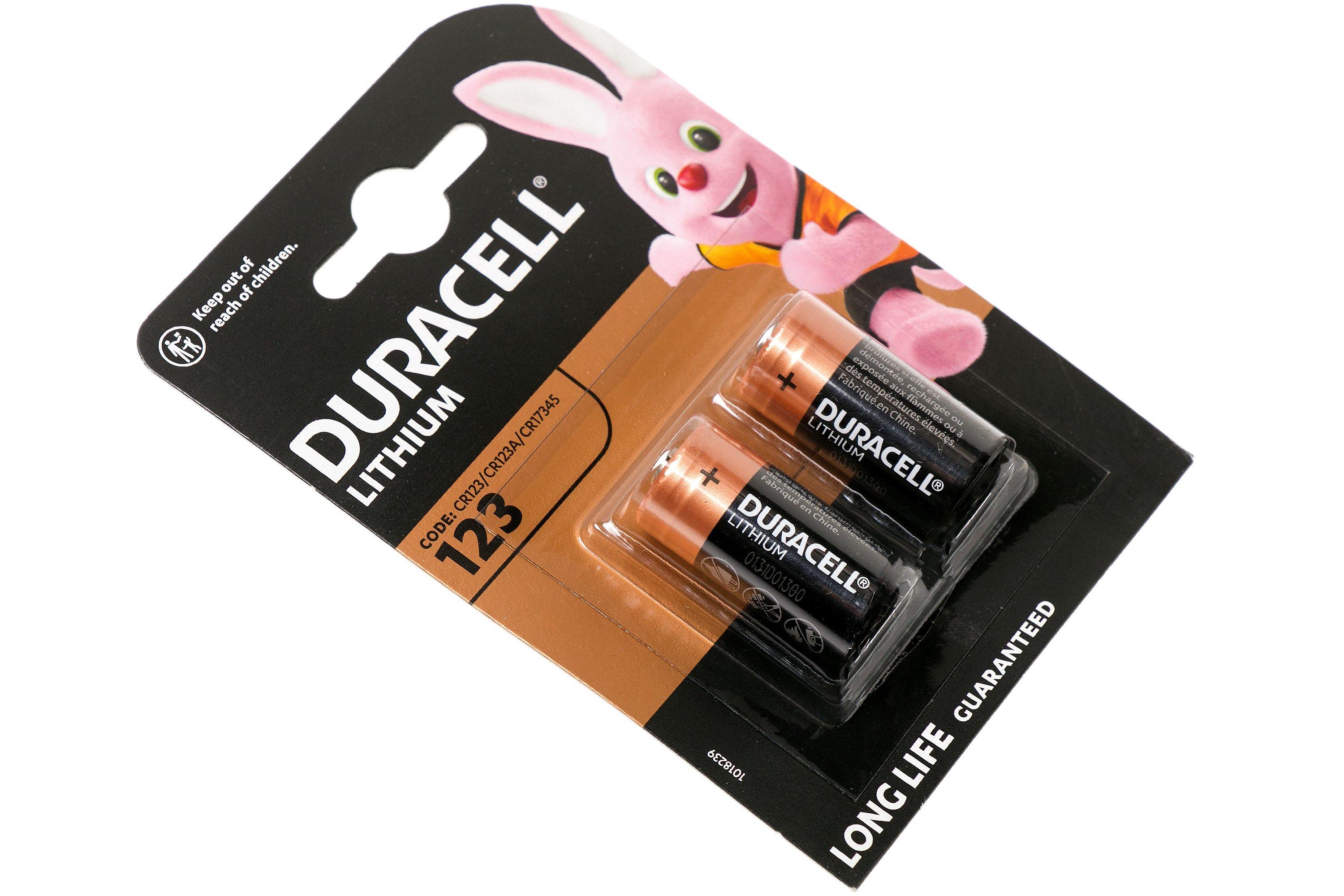 Duracell CR123 batteries, 2-piece