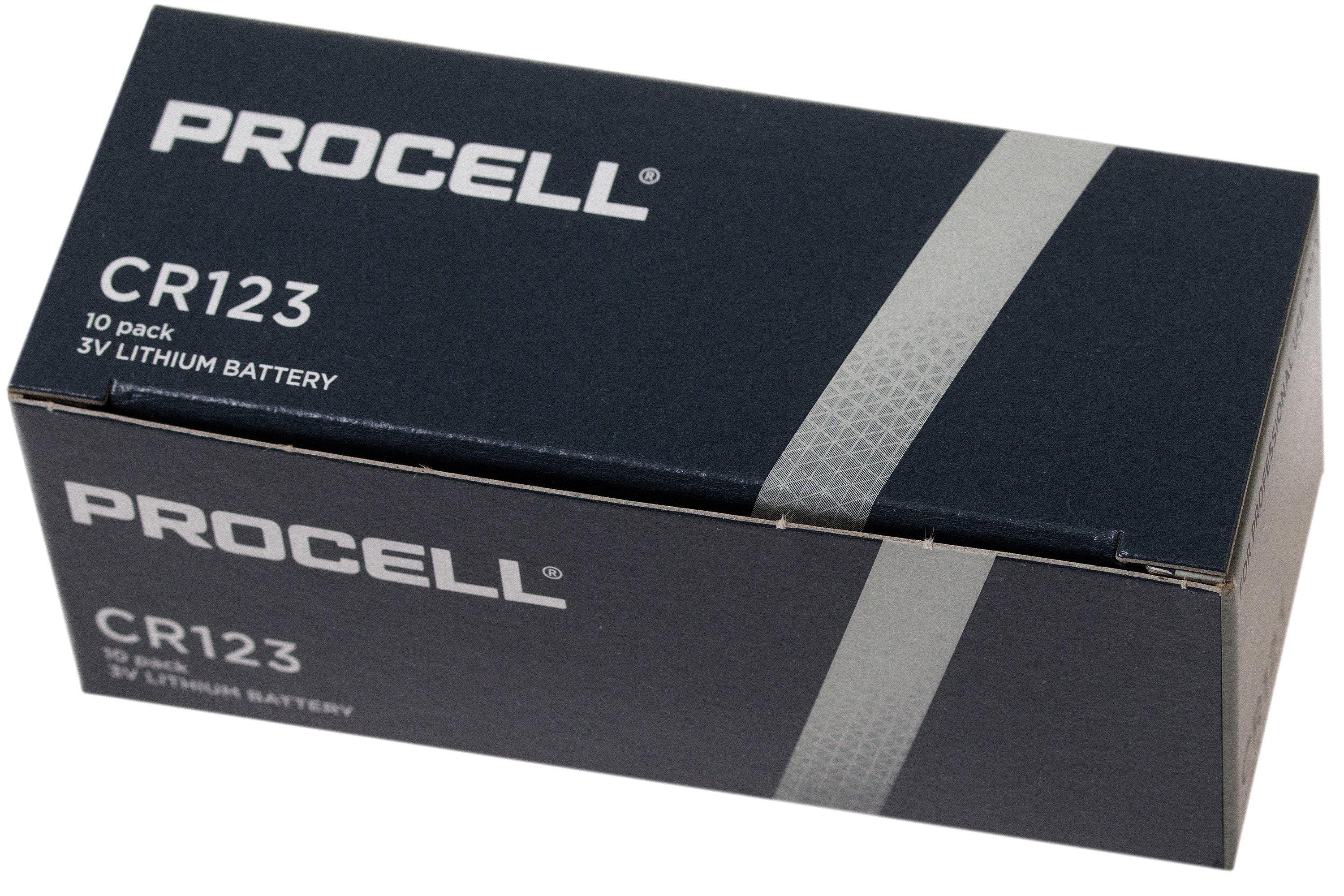 Duracell Procell CR123 lithium batteries, 10 pieces