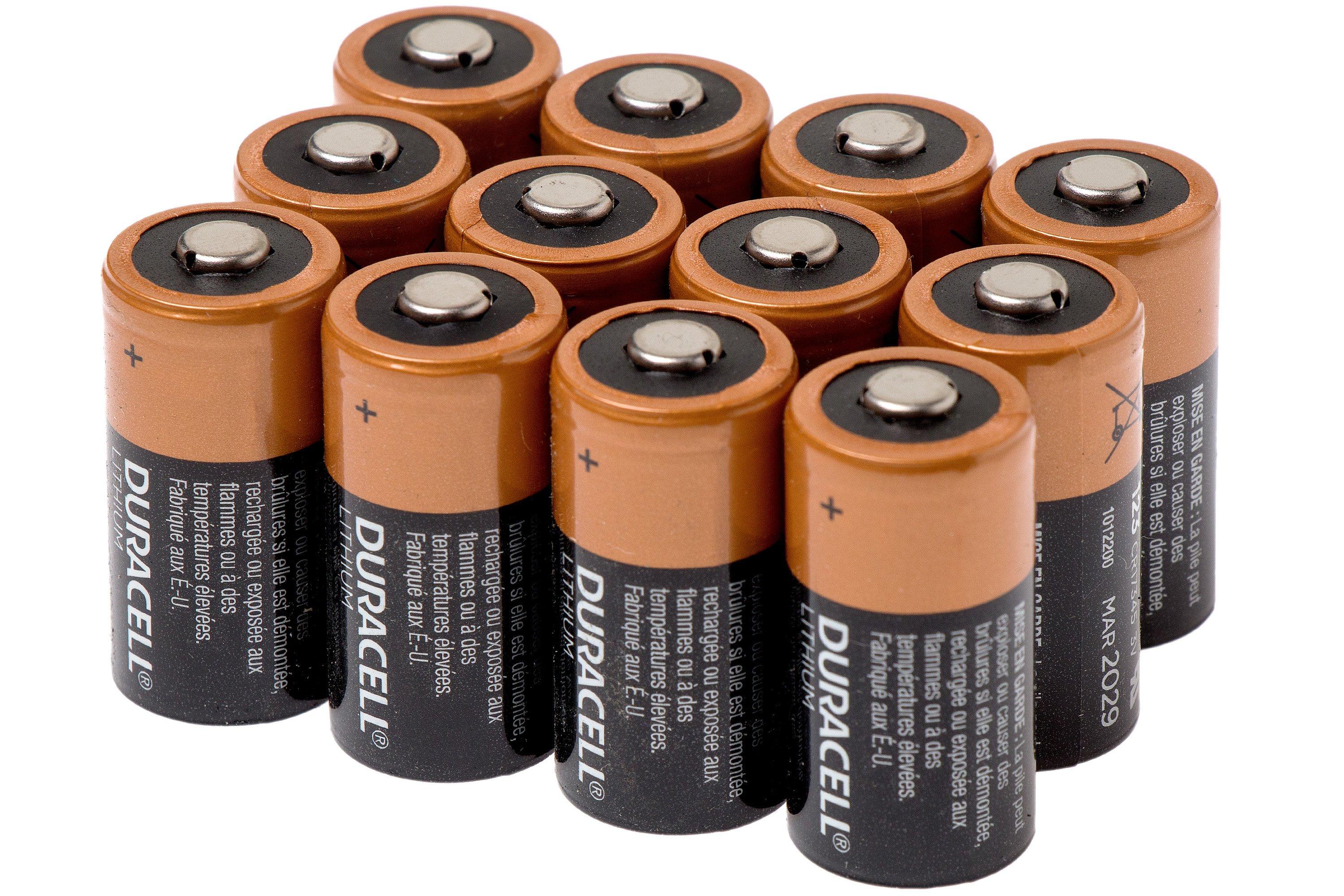 Duracell - Pile CR123A. Lot de 12 pièces.