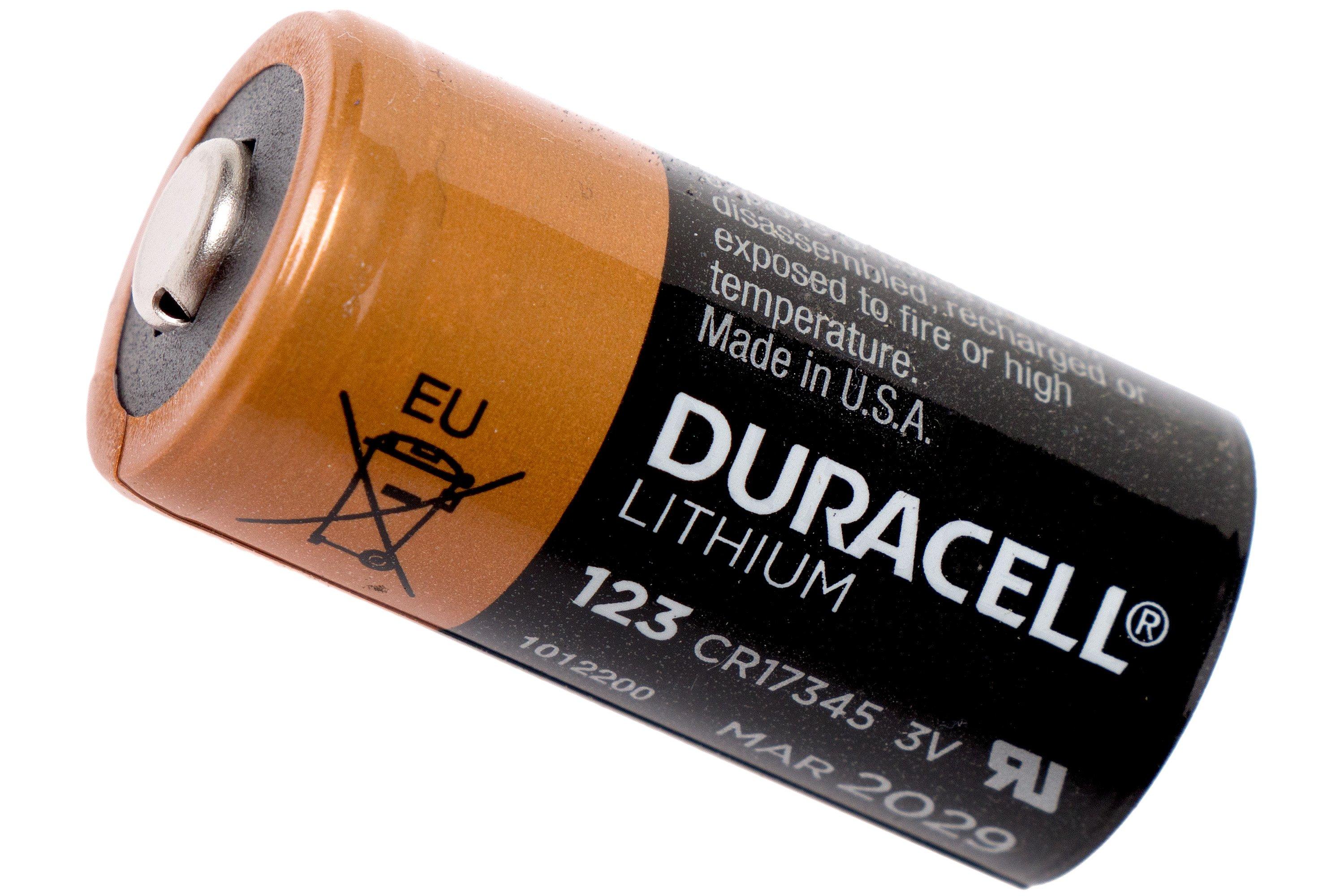 Duracell CR123 piles, 2 pièces  Achetez à prix avantageux chez  knivesandtools.be