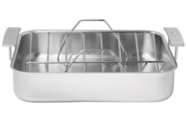 Afbeelding voor Demeyere Industry 5, 1005315 rechthoekige RVS braadslede met rooster, 39 x 33 cm