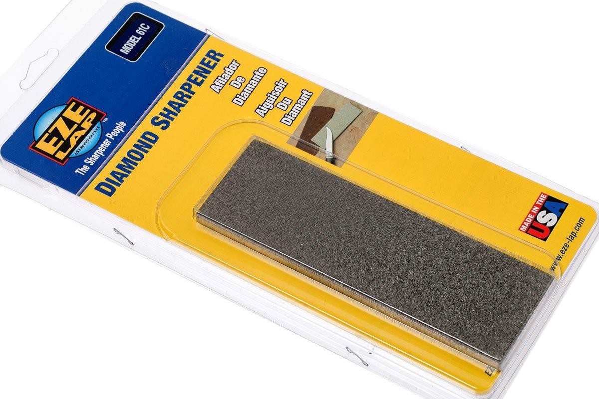 Eze-Lap Fine 2x6, Diamond Sharpening Stone, Leather Pouch