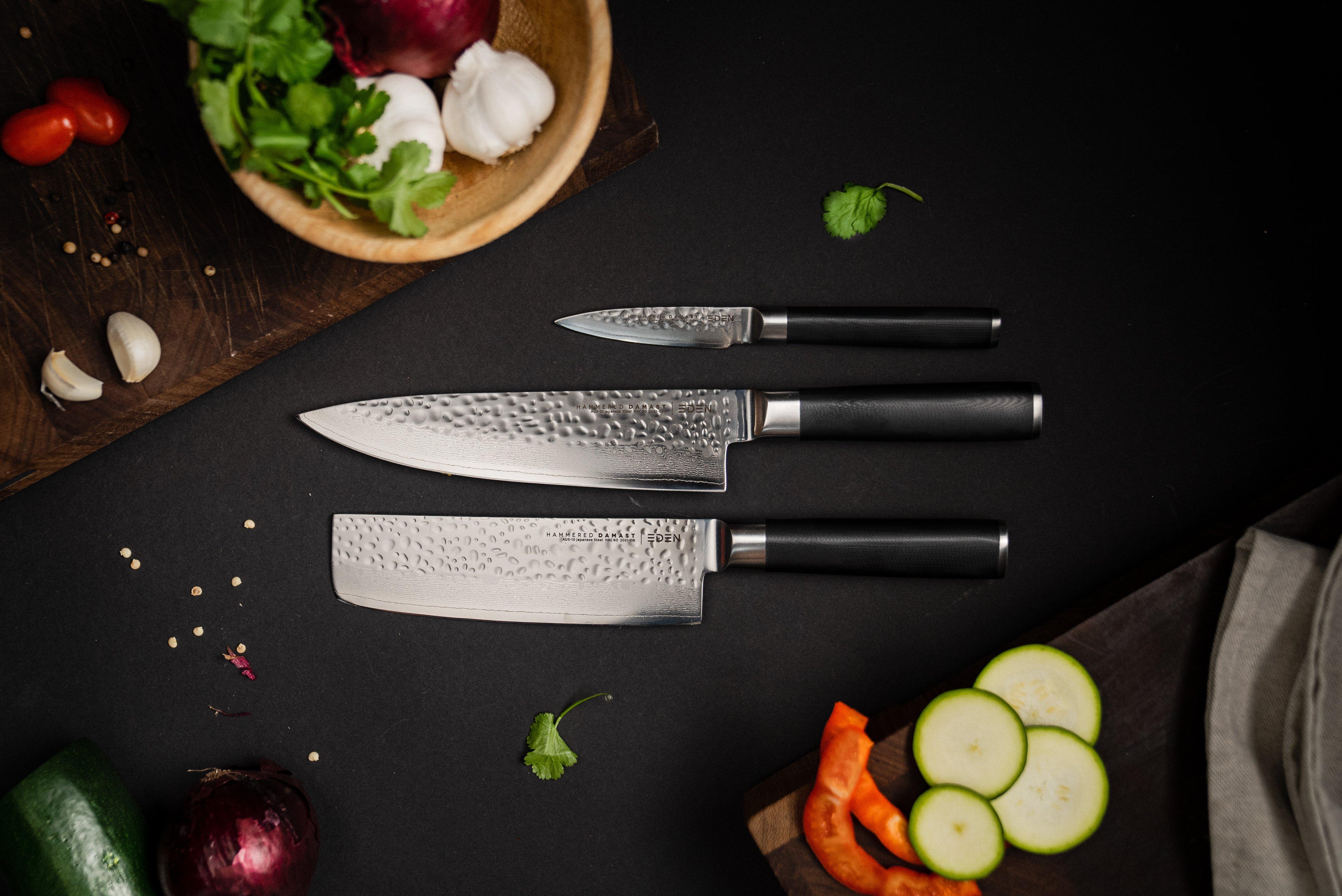 3Pcs Professional Knife Set Japanese AUS-10 Kitchen Chef Knife