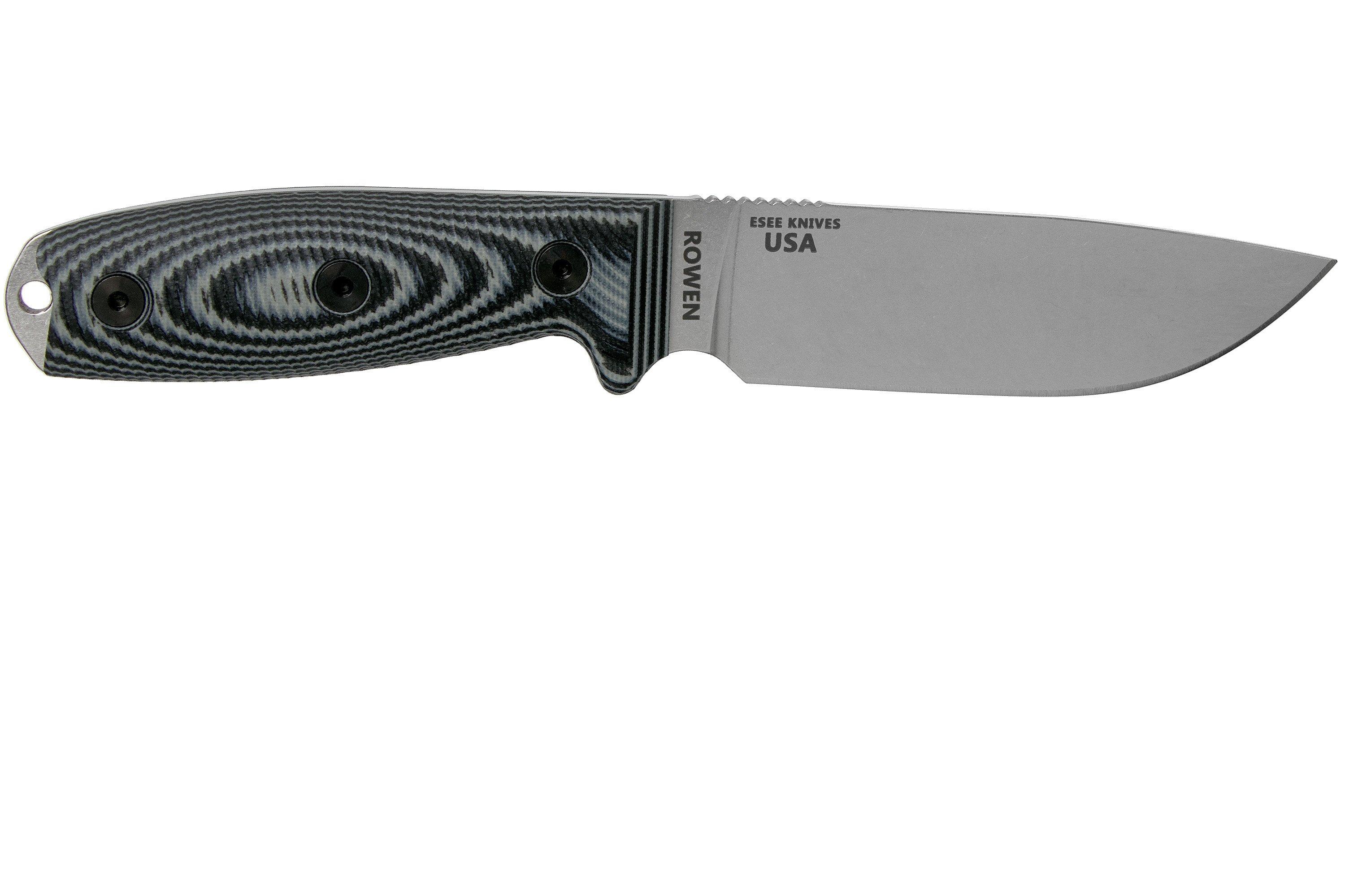 ESEE Model 4 Plain Edge S35VN, Grey Black G10 3D Handle 4P35V002 con