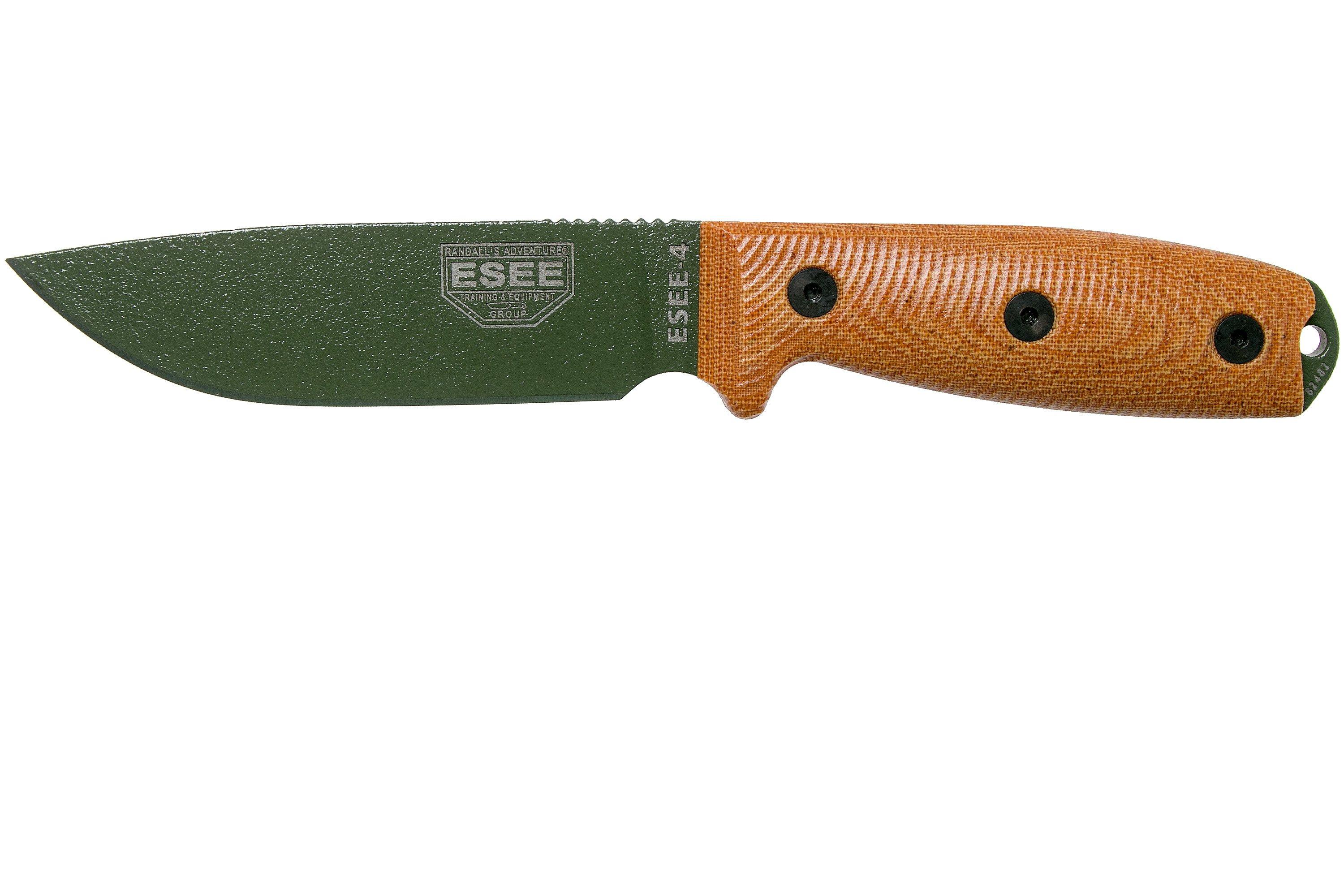 Coltello ESEE-4 In Acciaio Carbonio - Lama Verde Con Manico Micarta