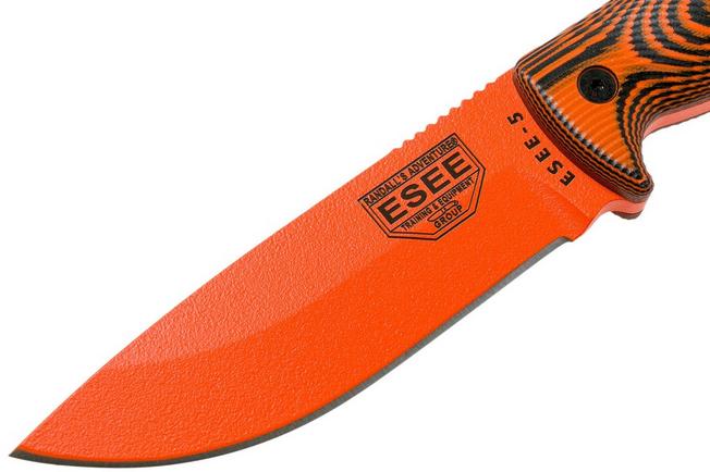 ESEE Model 5 black blade, desert tan handle 5P-KO survival knife
