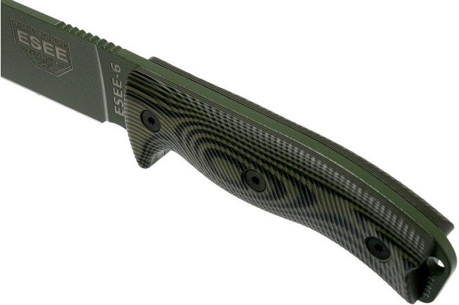 Black Sheath OD Green/Black G10 3D Handle ESEE-6 1095 Carbon OD Green Blade 