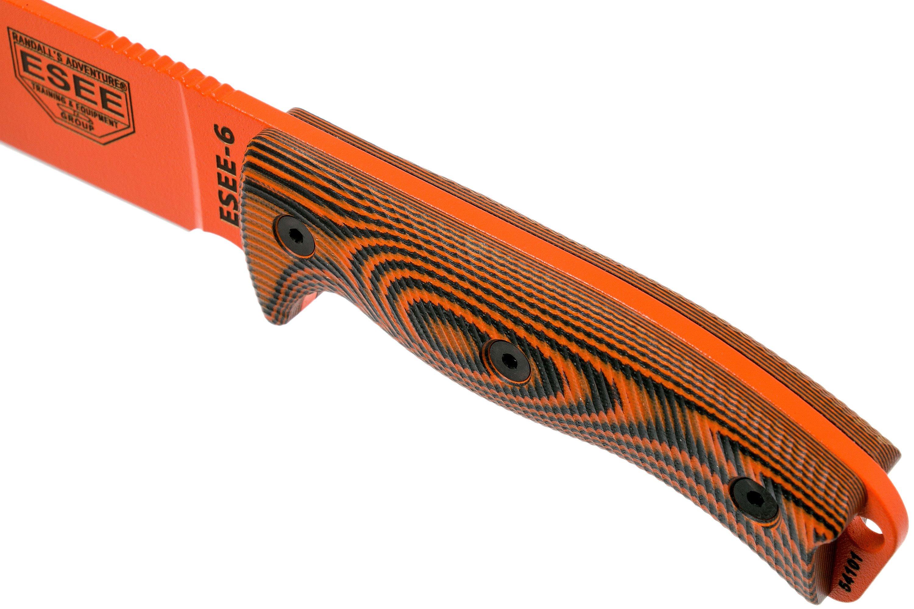 ESEE Model 6 Orange Blade 3D Neon OrangeBlack G10 survival knife 6POR