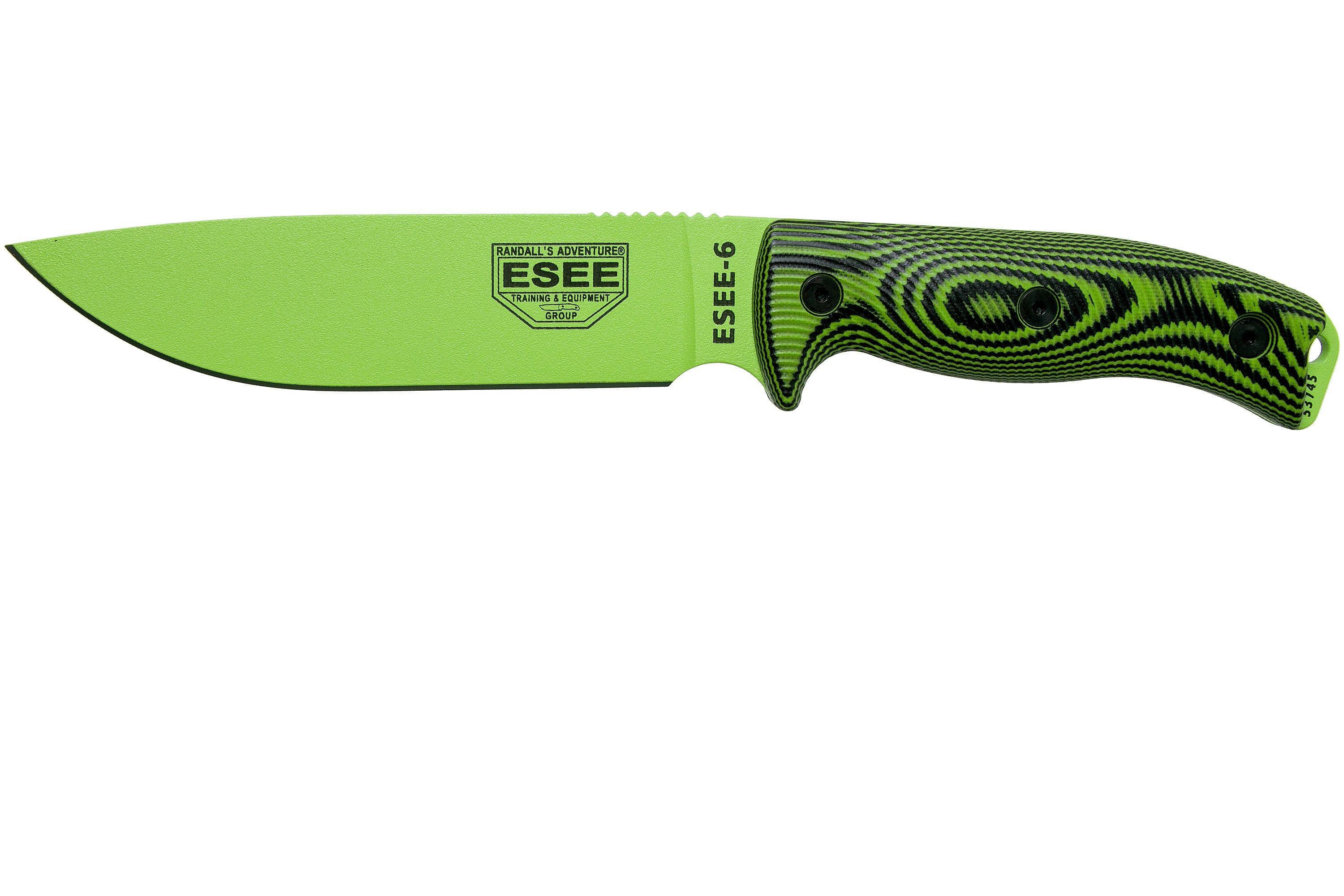 ESEE Model 6 Venom Green Blade 3D Neon Green-Black G10 survival knife  6PVG-007 black sheath + clip plate | Advantageously shopping at  Knivesandtools.se