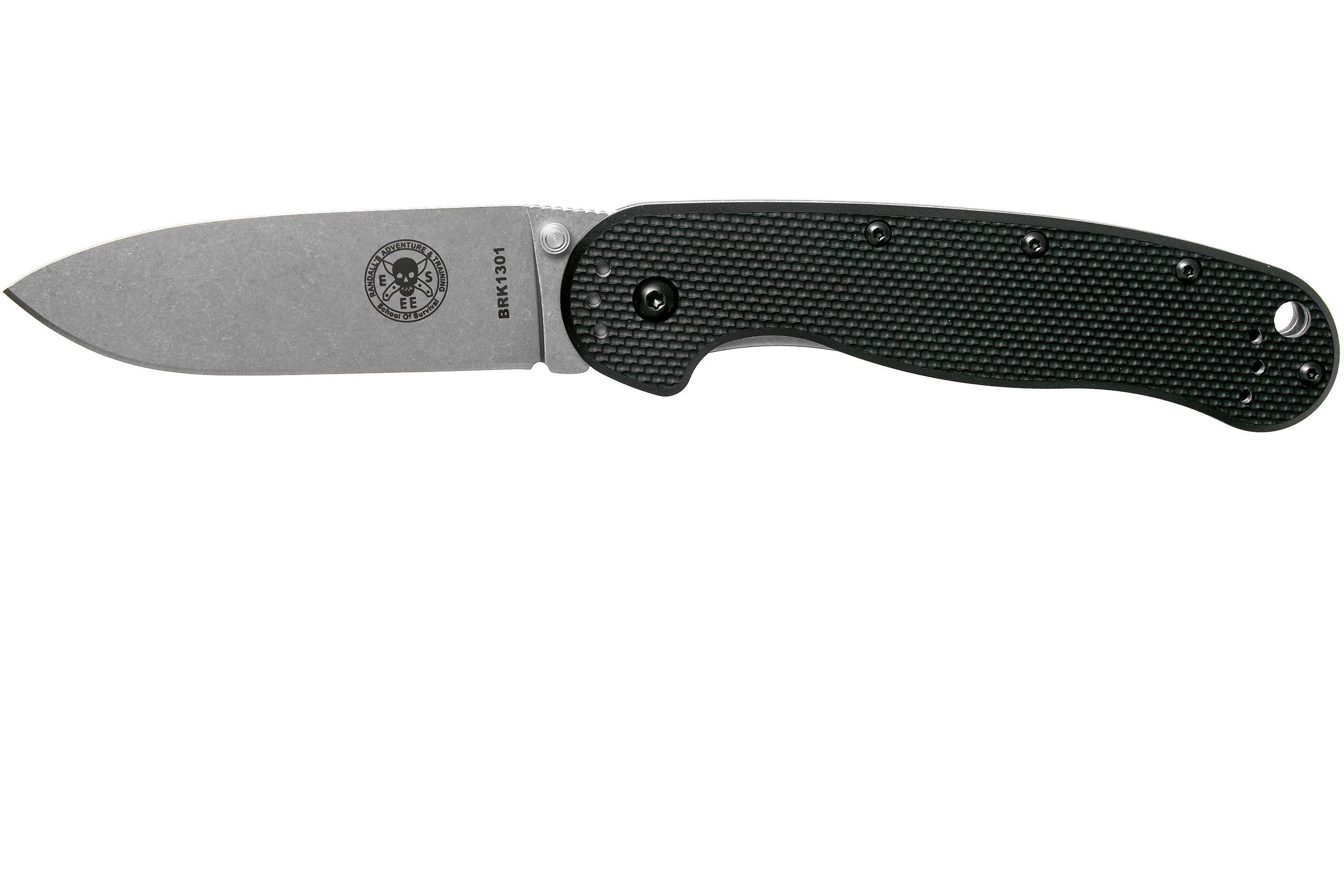 ESEE Avispa pocket knife, stonewashed D2 blade, Black handle BRK1302 ...