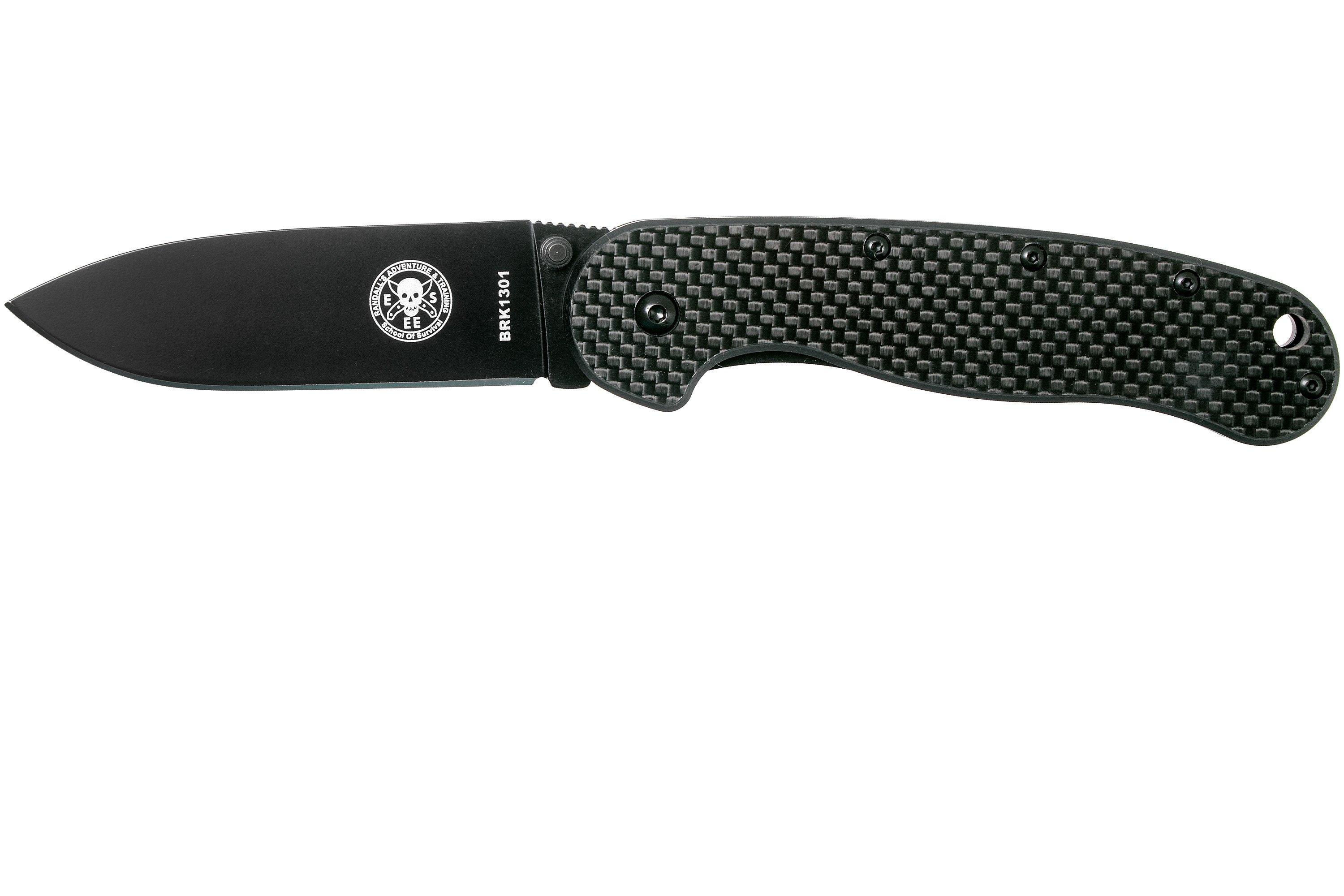 ESEE Avispa pocket knife, black D2 blade, carbon fibre handle ...