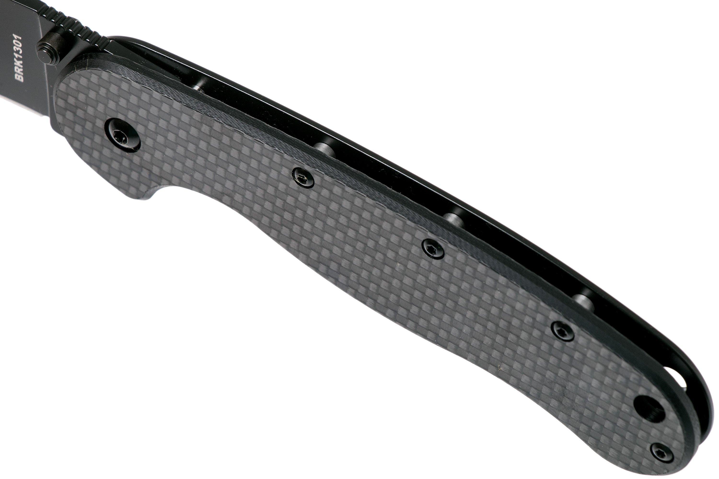 ESEE Avispa pocket knife, black D2 blade, carbon fibre handle ...