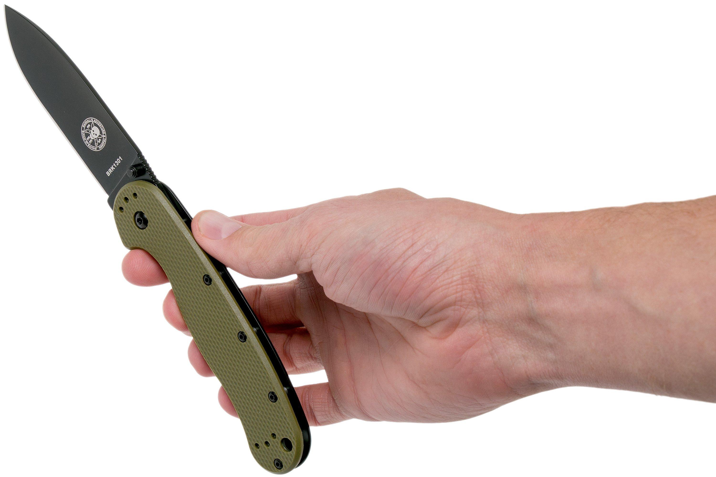 ESEE Avispa pocket knife, black D2 blade, OD Green handle BRK1302ODB ...