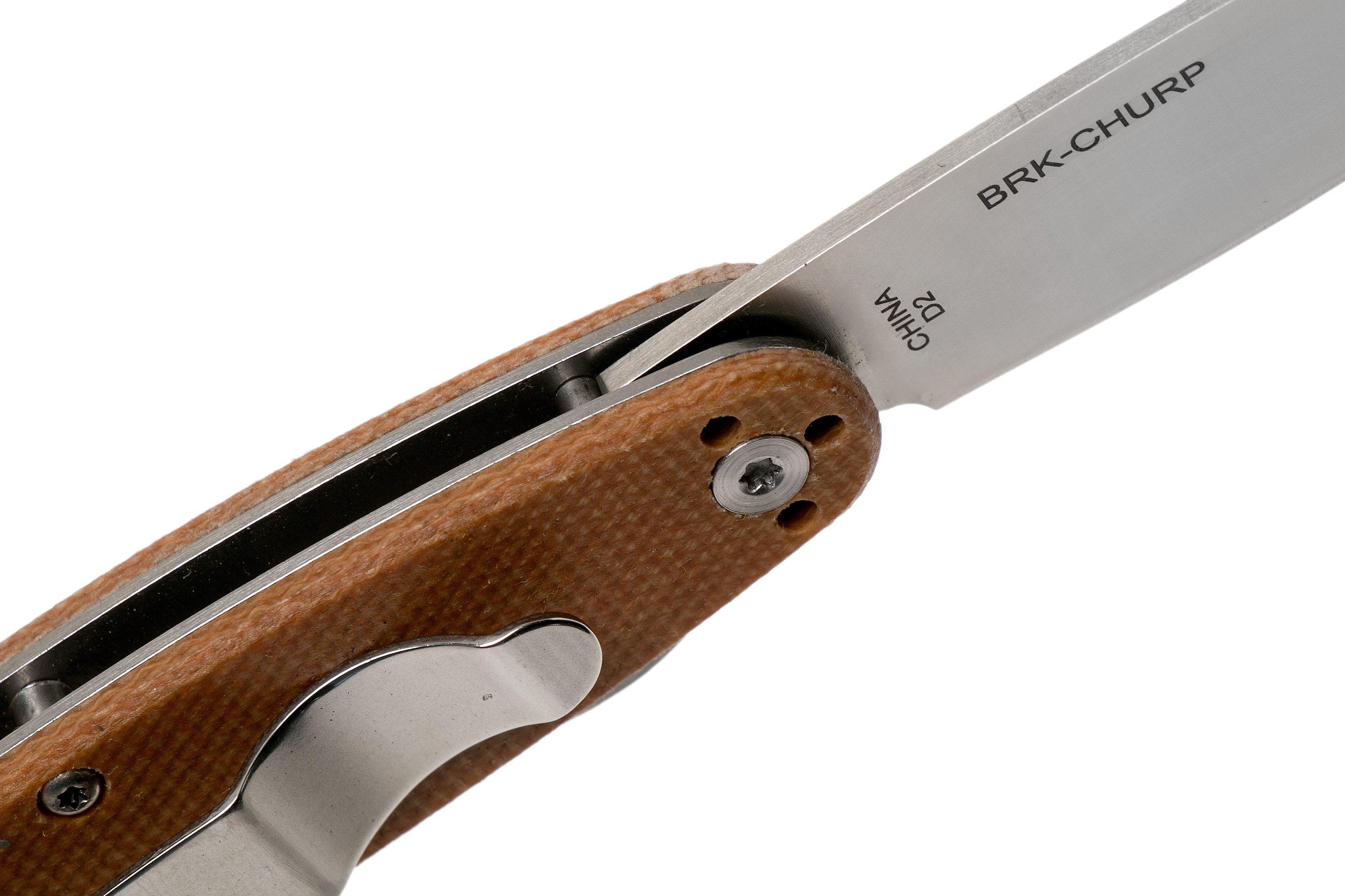 ESEE Churp EE-CH-02 D2, Brown Micarta pocket knife | Advantageously ...
