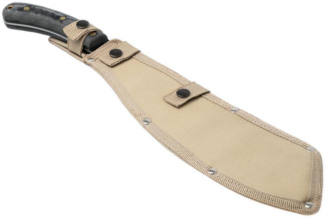 Afbeelding voor ESEE Knives El Deguello Expat Knives Machete 1075 Carbon, Micarta, kapmes met canvas schede