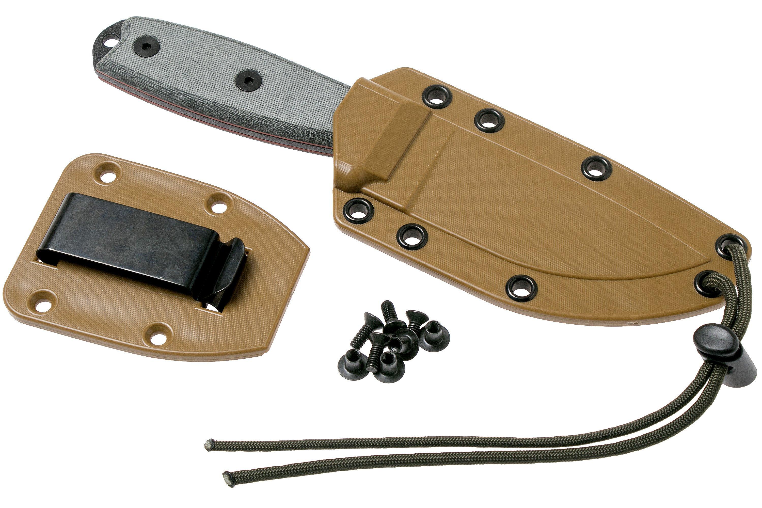 ESEE Model 3 Modified Pommel Black Blade Grey Handle 3PM Met Schede 