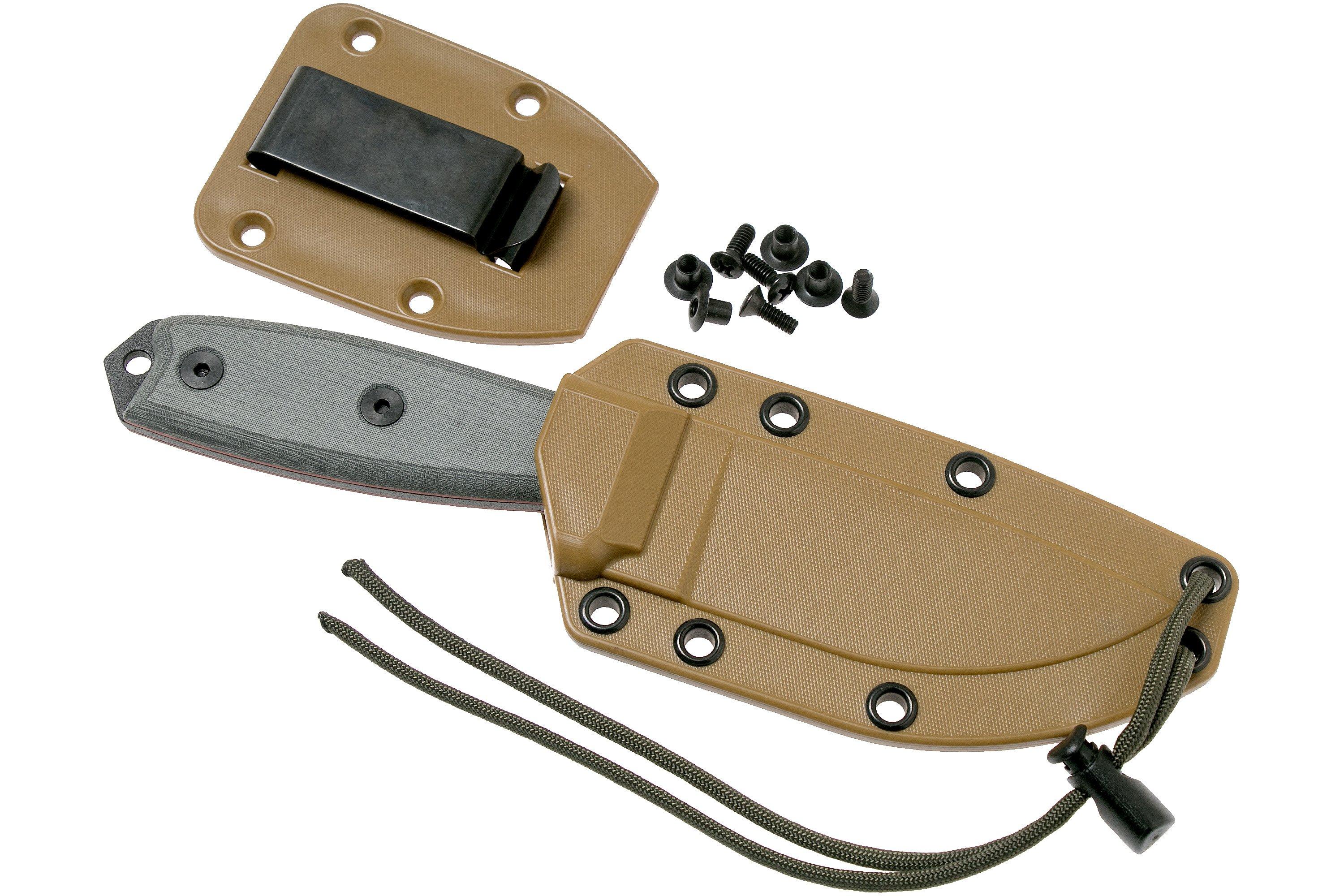 ESEE Model 3 serrated, grey handle 3S with sheath + clip