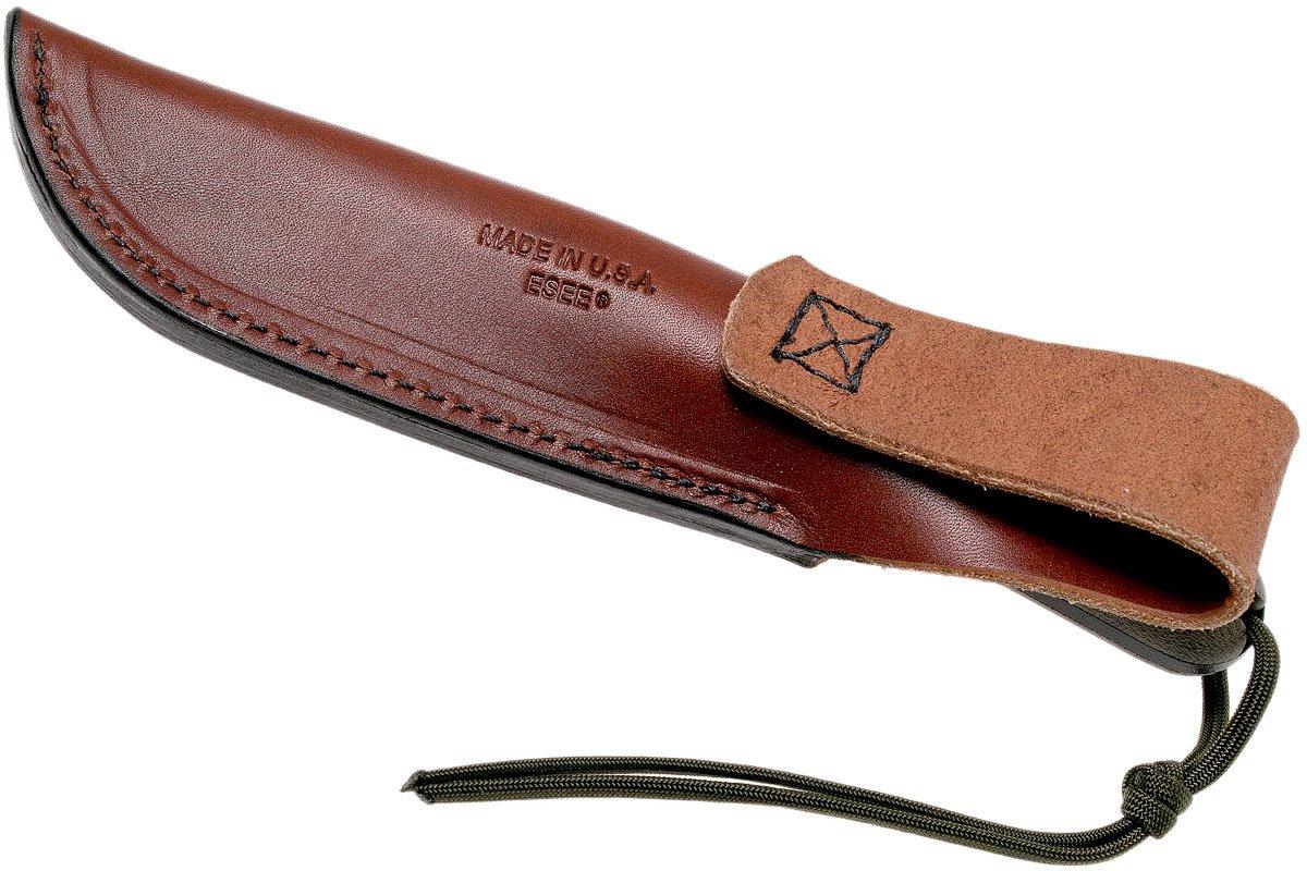 ESEE Model 4HM bushcraft knife Modified Handle, leather sheath