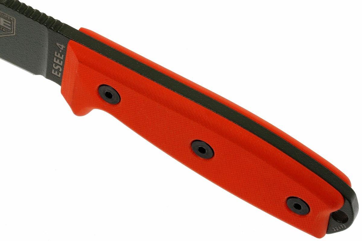 ESEE Model 4 OD lama, manico arancione 4P-KO-OD coltello da sopravvivenza  senza fodero