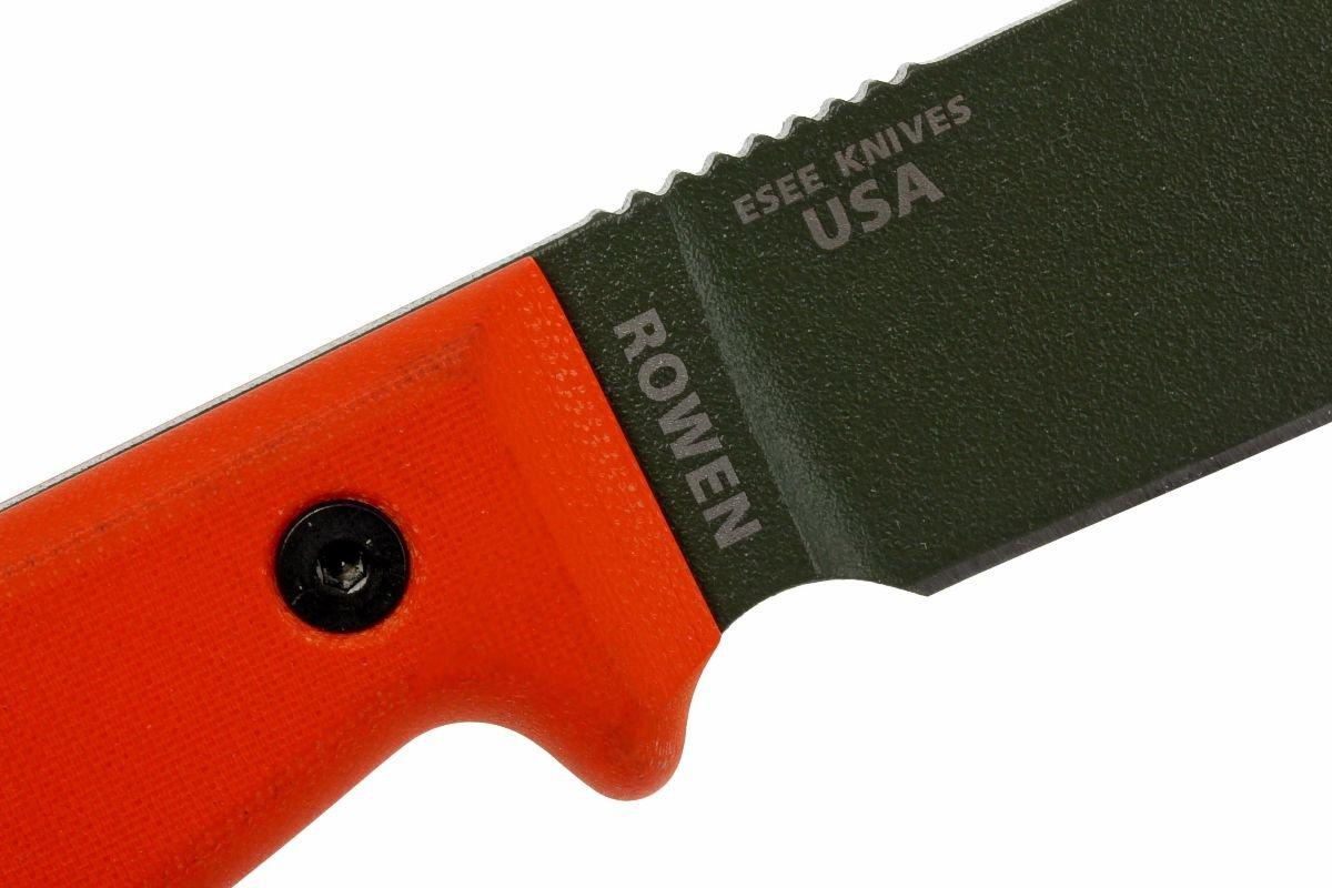 ESEE Model 4 OD blade, orange handle 4P-KO-OD survival knife